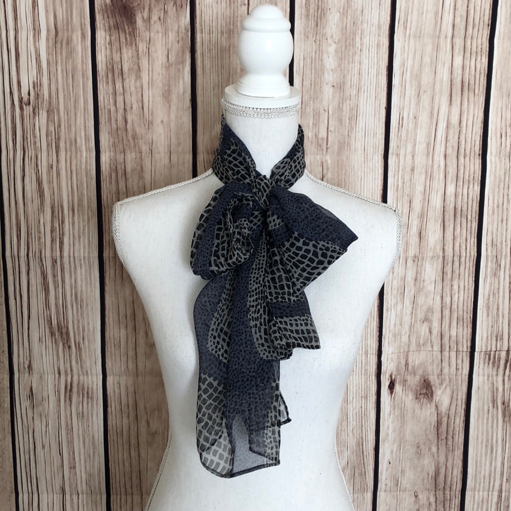 100 Silk BlueBlackWhite Banjara Scarf